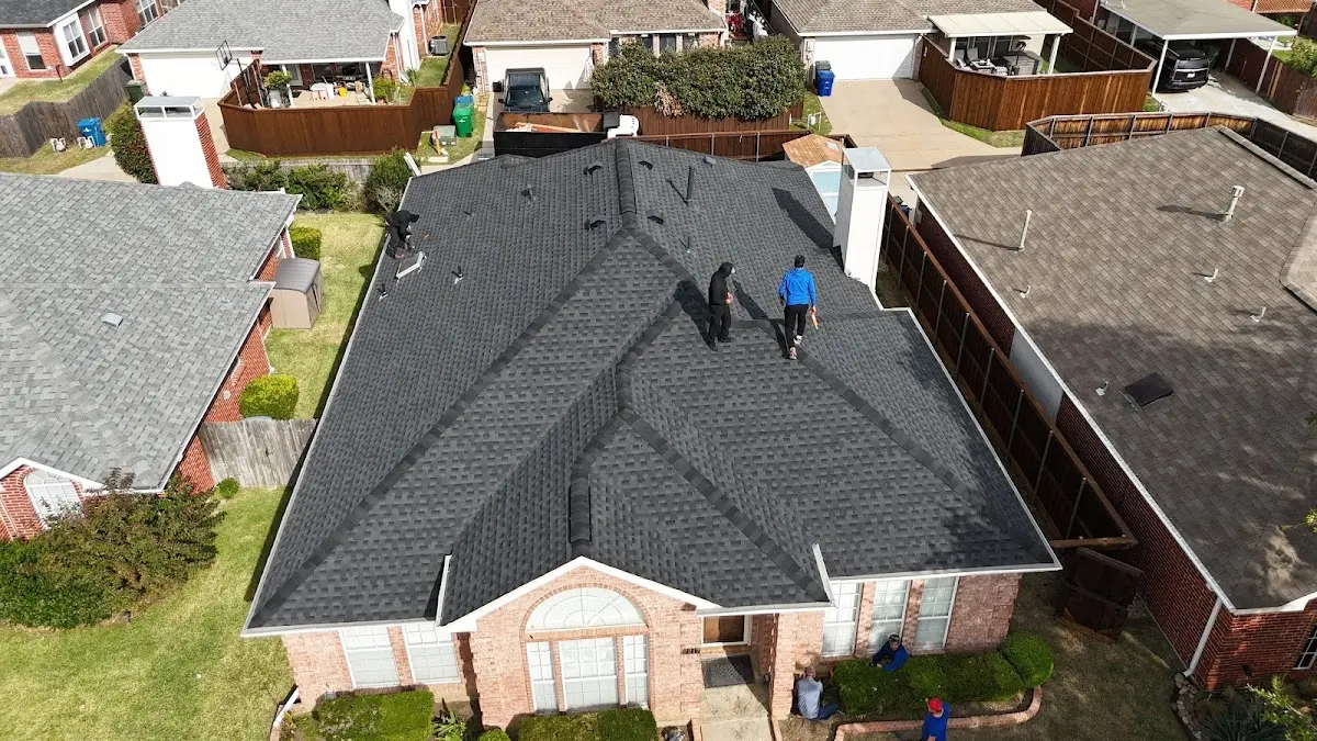 Slate & Tile Roof Repair work in progress on a Kronenwetter property